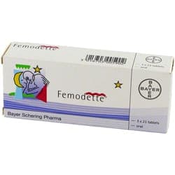 Femodette mit Gestoden und Ethinylestradiol 3x21 Tabletten Verpackung