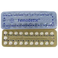 Femodette Vorder- und Rückseite der Blisterpackung