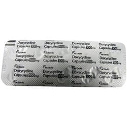 Doxycyclin 100mg Kapseln Rückseite der Blisterpackung