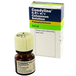 Condyline mit Podophyllotoxin Verpackung und 3,5ml Lösung