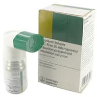 Atrovent Dosier-Aerosol mit 10ml Ipratropiumbromid Lösung und Verpackung