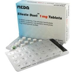 Elleste Duet 1mg Tabletten Verpackung und Blisterpackung