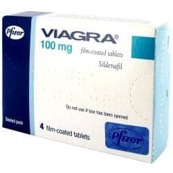 Paquet de Viagra 4 comprimés 100 mg sildenafil
