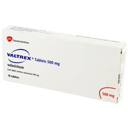 Boite de Valtrex 10 comprimés 500 mg valaciclovir