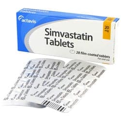 Boite de Simvastatin avec ecomprimés emballages blisters