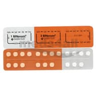 Vue avant et arrière des emballages blisters de comprimés BiNovum