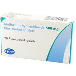 Boite de 28 comprimés pelliculés de 500 mg de chlorhydrate de Metformine
